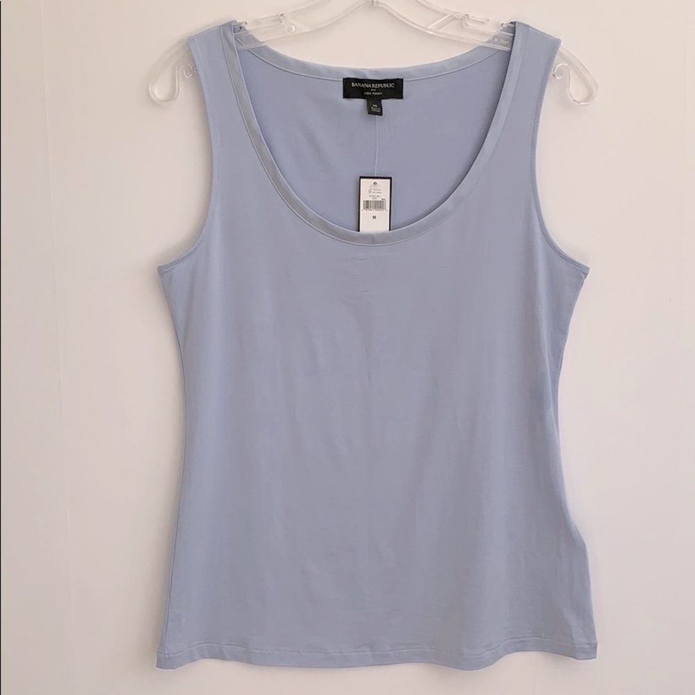 Banana Republic Luxe Touch tank top, blue, medium
